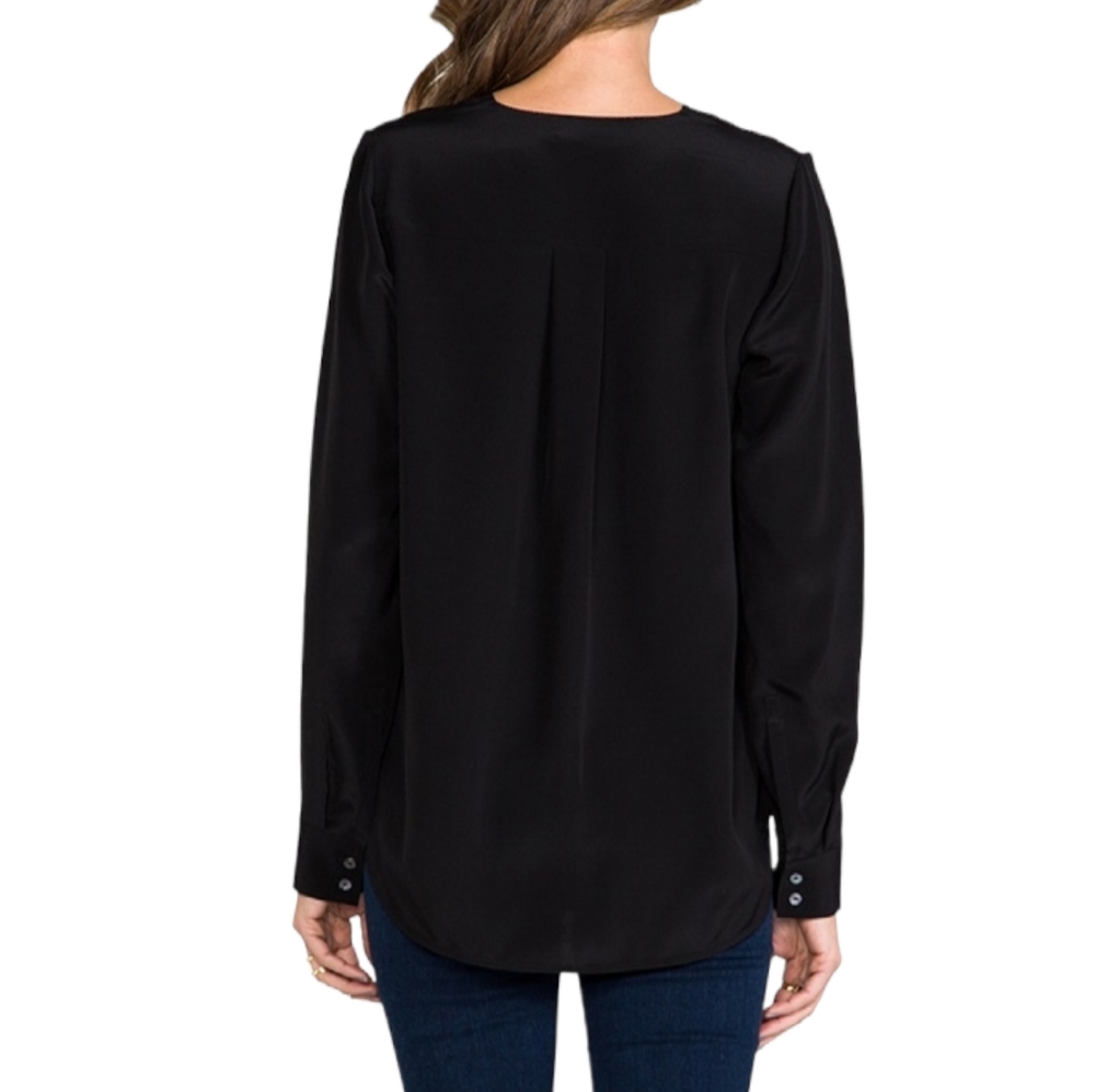 *SOLD* Vince Silk Picot Edge Blouse - Small - Picture 5 of 7